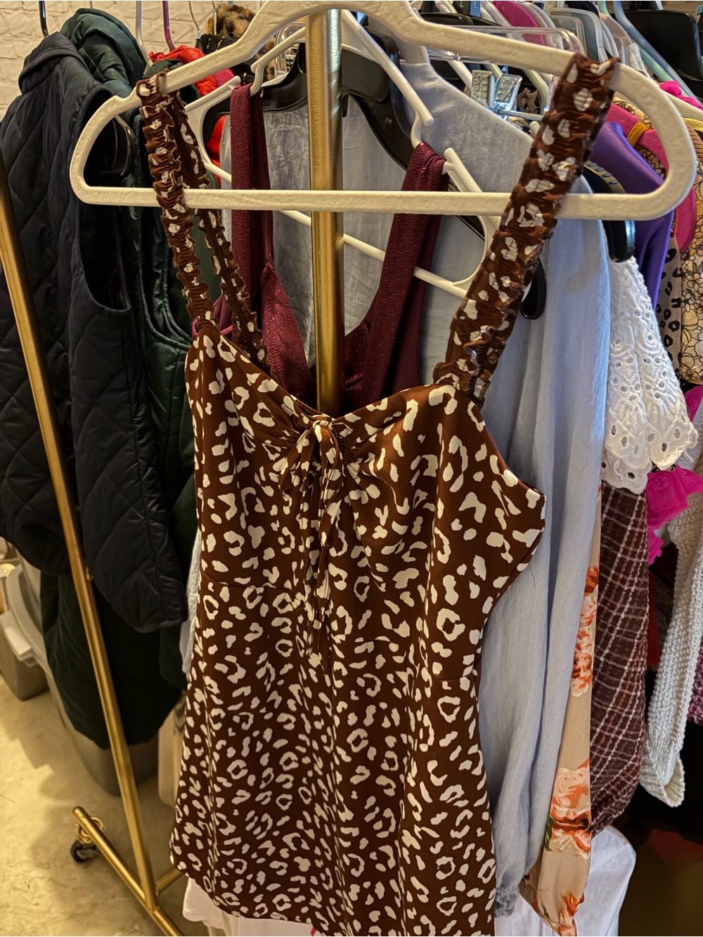Cotton Candy LA Brown Leopard-Style Dress